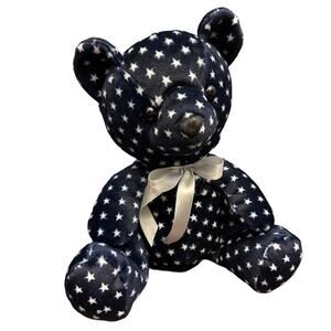 Kellytoy BEANPALS Bear Blue White Stars Plush Stuffed Animal Toy 15" RARE teddy